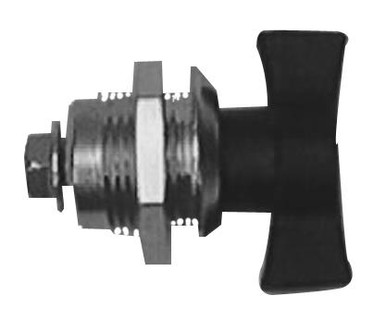 Lock Cylinder, 1/4 Turn, Black Wingknob, Zinc Diecast, No Cam, Max