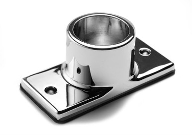 Base Plate Stanchion, for 1-1/4 in. Dia. Grab Rail, Die-Cast ZN, 3