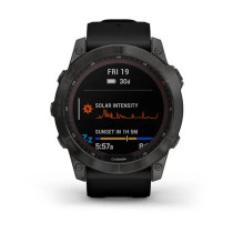 Garmin fenix 7X Sapphire Solar Edition - Larger sized adventure smartwatch with Solar Charging Capabilities - health and wellness features - Carbon Gray DLC Titanium with Black Band