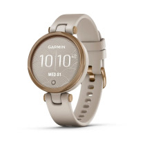 Garmin Lily - Small Smartwatch with Touchscreen and Patterned Lens - 010-02384-01 - Rose Gold and Light Tan