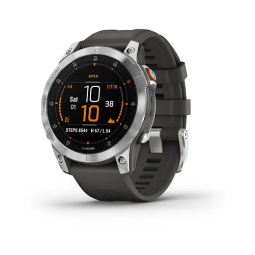 Garmin epix Gen 2 - Premium active smartwatch - Health and wellness features - touchscreen AMOLED display - Sapphire - Slate Steel