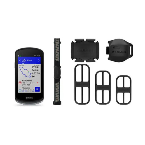Garmin Edge 1040 - GPS Bike Computer with Solar Charging Capabilities - Bundle includes speed and cadence sensors and HRM-Dual