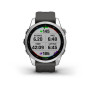 Garmin fenix 7S Standard Edition - Smaller sized adventure smartwatch - health and wellness features - Silver with Graphite Band