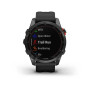 Garmin fenix 7S Solar Edition - Adventure smartwatch with Solar Charging Capabilities - Slate Gray with Black Band