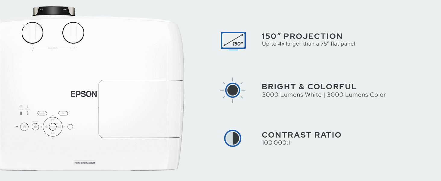 Epson Home Cinema 3800 4K PRO-UHD 3-Chip Projector with HDR
