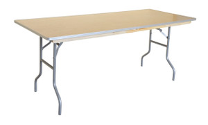 6' x 30" Rectangular Wood Banquet Table Right Angle