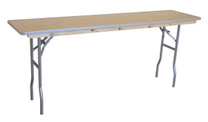 6' x 18" Rectangular Wooden Seminar Table Left Angle