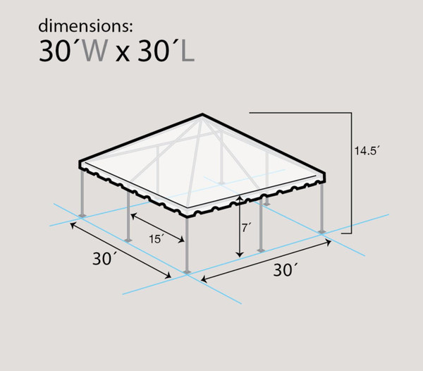 30 X 30 West Coast Frame Canopy Tent Rental Starting At: