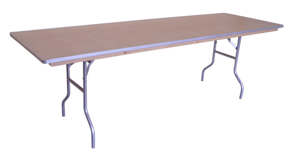 8' x 30" Rectangular Wood Banquet Table Left Angle