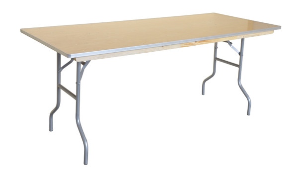 6' x 30" Rectangular Wood Banquet Table Right Angle