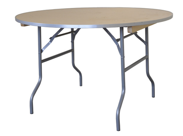 48" Round Wooden Table Straight View