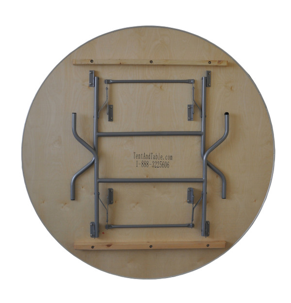 60" Round Wooden Table Bottom View
