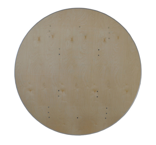 72" Round Wooden Table Top View