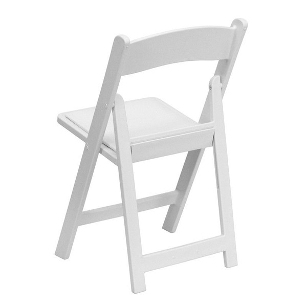 White Folding Resin Chairs with Pad Rental Starting At: