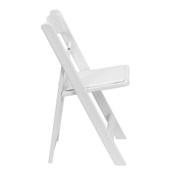White Folding Resin Chairs with Pad Rental Starting At: