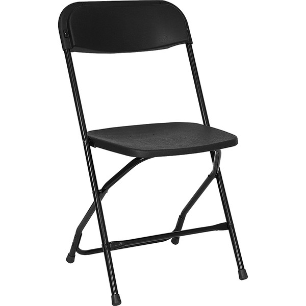 Black Folding Poly Chairs with Metal Frame