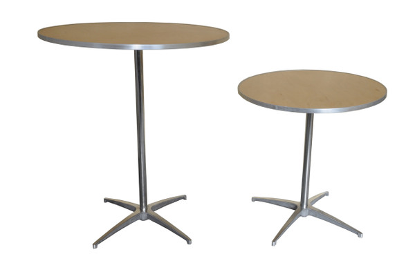 30" Round Wooden Cocktail/Bistro Table Both heights