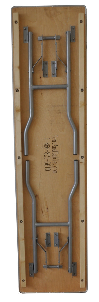 6' x 18" Rectangular Wooden Seminar Table Bottom Legs Folded
