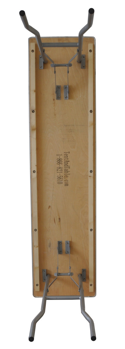 6' x 18" Rectangular Wooden Seminar Table Bottom Legs Extended