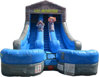 18' Dual Lane Log Mountain Water Slide Rental (Delivered) Starting At: