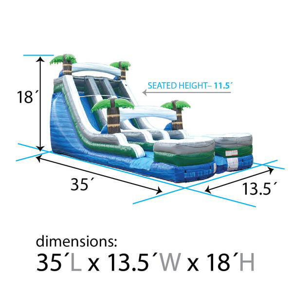 18' Dual Lane Tropical Water Slide Rental (Delivered) Starting At:
