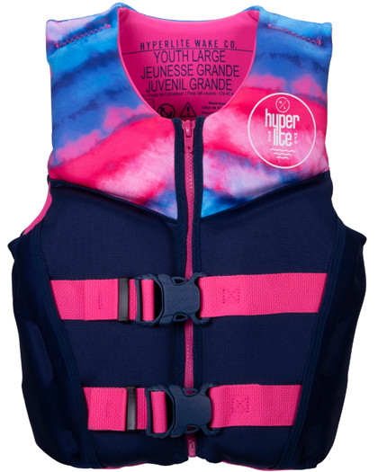 Hyperlite Girlz Youth Indy Vest - Large (Blue/Pink)