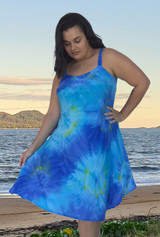 Lisa Cool & Comfortable, Plus Size Summer Dress, Sleeveless, Royal Turquoise, From Tropical Summer Clothing Shop in Cairns, Australia