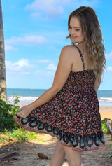 Ally Ladies Baby Doll Summer Dress, Boho Asstd Colors, Light Rayon, Cool & Comfortable,  BOHO Brown, From Tropical Summer Clothing Shop in Cairns, Australia