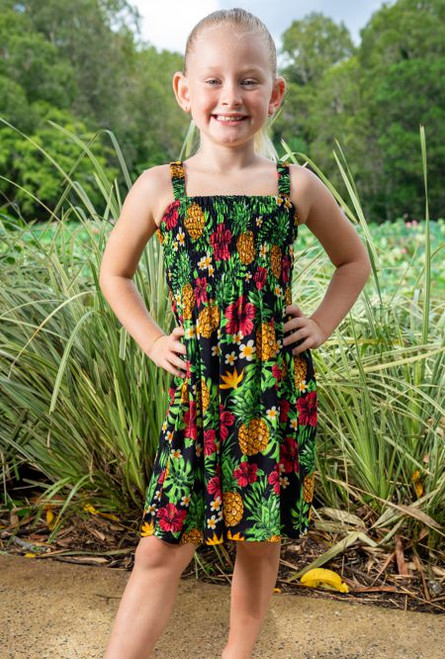 Emma Kids Shirring Dress Pineapple SB5011