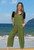 Renee Long Playsuit, Pantsuit, Sleeveless, Rayon Fabrics,  Breathable & Comfortable, Plain Khaki, From Tropical Summer Clothing in Cairns, Australia