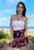 Rara Ladies 2 Frill Summer Skirt, Easy Fit, Short,  Light Rayon Used,  Bird Of Paradise Pink (F), From Tropical Summer Clothing Shop in Cairns, Australia