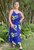 Linda Ladies Long Summer Dress, Tie Up Waist String, Rayon, Cool & Comfortable, Hibiscus Royal, From Tropical Summer Clothing Shop in Cairns, Australia