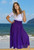 Jade Women's Long Summer Skirt, Relaxed Fit, Breathable Rayon Material, Light & Comfortable, Plain Purple, From Tropical Summer Clothing in Cairns, Australia