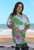 Ladies Summer Fringe Top, Frangipani Palm Print, Easy Fit, Plus Size, 100% Cool Rayon Fabric, Light & Comfortable, White Palm Print, From Tropical Summer Clothing in Cairns, Australia