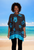 Ladies kaftan, for summer color hibiscus turquoise