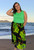 Daphne Elastic Waist Pocket Skirt, Plus Size, Easy Fit, Light Rayon Fabric, Breathable & Comfortable, Hibiscus Lime, From Tropical Summer Clothing Shop in Cairns, Australia