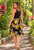 Lenah orchid  Yellow, elastic waist 2 pocket summer skirt, rayon fabric