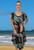 Vivi Bias cut ladies cool comfortable summer Dress with sleeve from Crinkle Rayon fabric, plus size colour Frame tosca