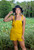 Mikaela Ladies Short Jumpsuit, Easy Fit, Sleeveless, Rayon, Breathable & Comfortable, Plain Mustard, From Topical Summer Clothing in Cairns, Australia