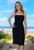 Anna Shirring Long Summer Dress, Sleeveless, Cool Rayon, Light & Comfortable, Plain Black, From Tropical Summer Clothing Shop in Cairns, Australia