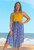 Selena Ladies Flowy Summer Skirt, Easy Fit, Cool Rayon Fabric, Breathable & Comfortable, Large Leaf Royal & White, From Tropical Summer Clothing in Cairns, Australia