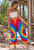 Indigo tie dye rainbow harem long pants. Cool and comfortable , perfect for summer