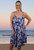 wholesale Lisa Women's Short Plus Size Summer Dress, Cool Rayon, Light & Comfortable, Bay-Leaf Royal-White, From Tropical Summer Clothing Shop in Cairns, Australia