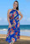 Tia Ladies sleeveless summer Dress long maxi dress perfect for vacation resort wear in cool comfortable rayon  fabric color tropical Ginger Royal