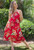 Tia Ladies sleeveless summer Dress long maxi dress perfect for vacation resort wear in cool comfortable rayon  fabric color tropical Ginger Red