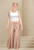 Sky Panel flared long pants Tan White Stripe