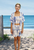 wholesale Alice 3 piece set, shirring top, elastic waist short and jacket, color white blue