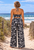 halter top and pants set black print