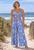 halter top and pants set turquoise print
