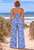halter top and pants set turquoise print